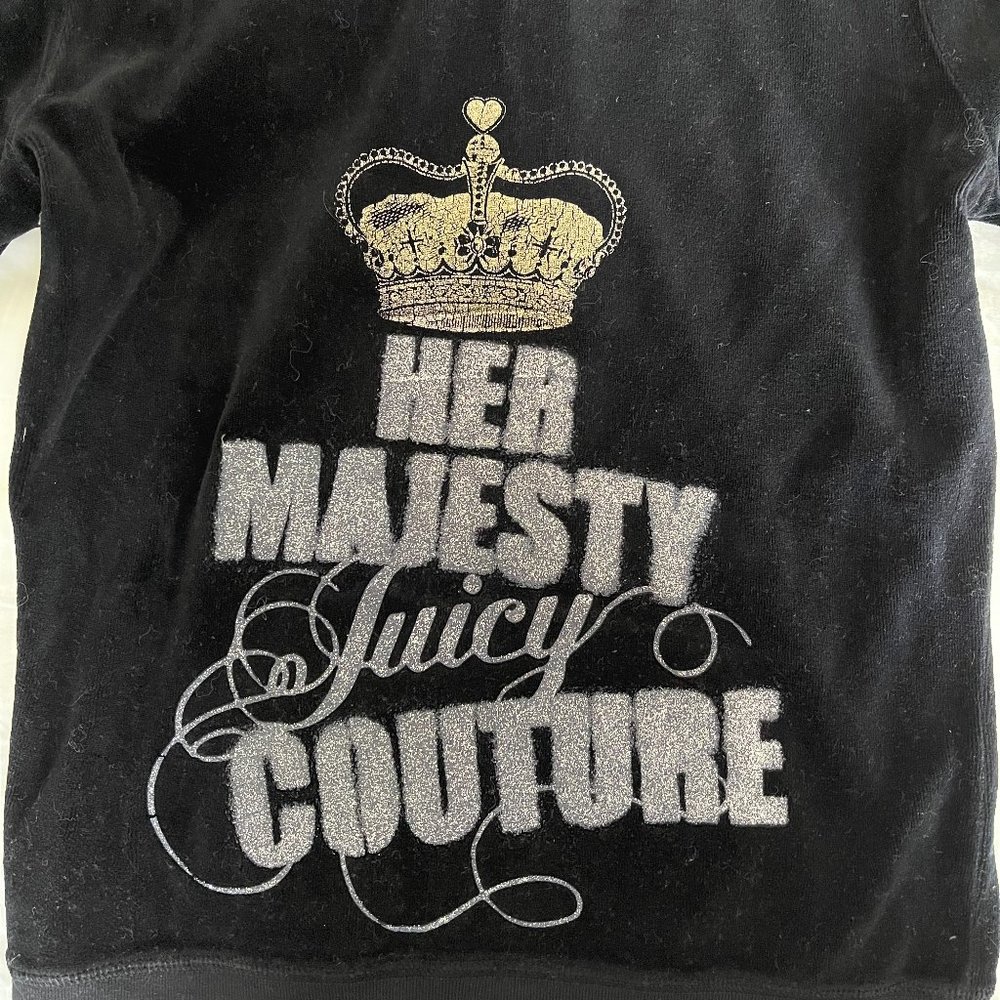 Her Majesty Juicy Couture Black Glitter Hoodie Size Small